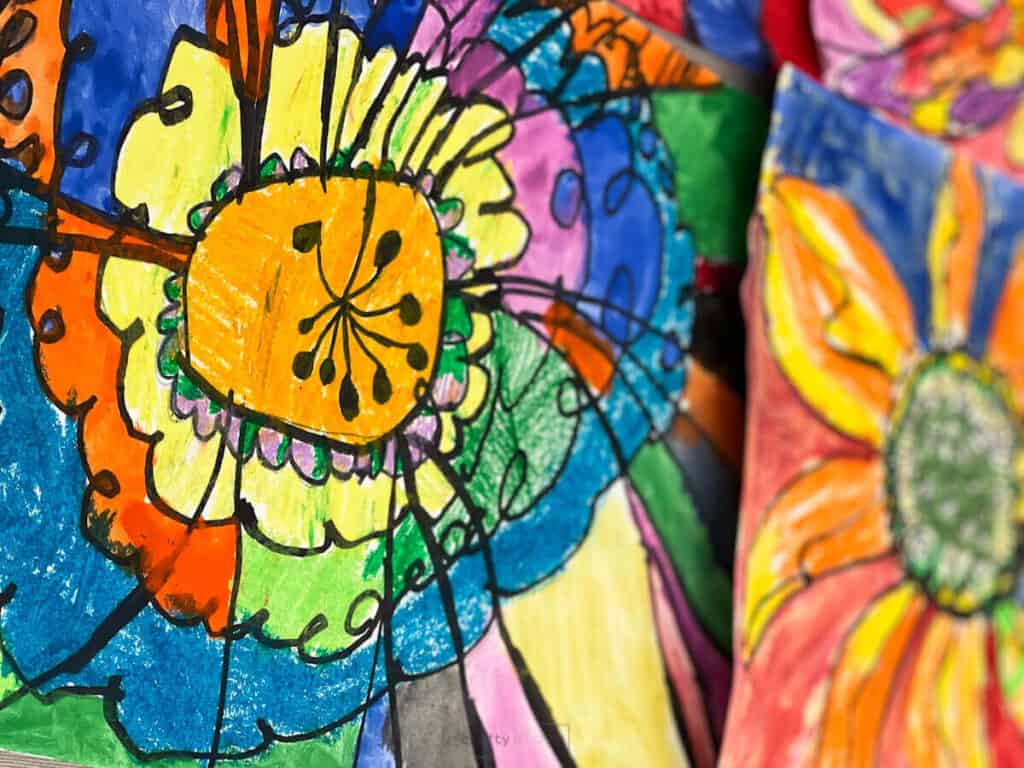 Easy Flower Art Idea For Kids Using Tempera Paint Sticks