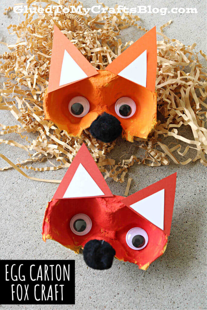 Easy Fox Face Egg Carton Craft Idea For KidsAnimal egg carton crafts 