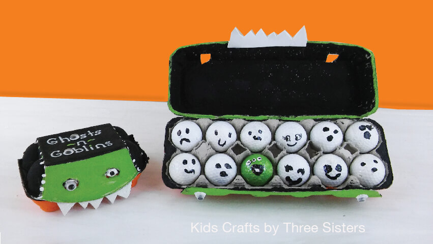 Easy Halloween Game Idea For Kids Using  Egg Cartons Egg Carton Craft For Halloween
