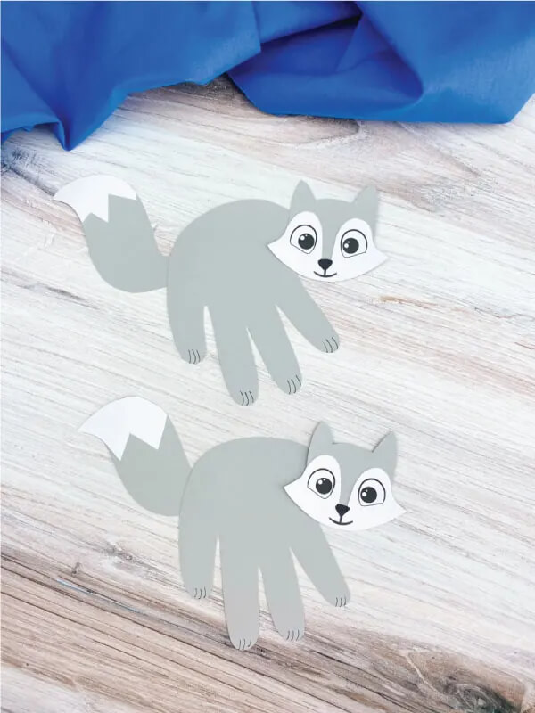 Easy Handprint Arctic Fox Craft Idea For Preschoolers
