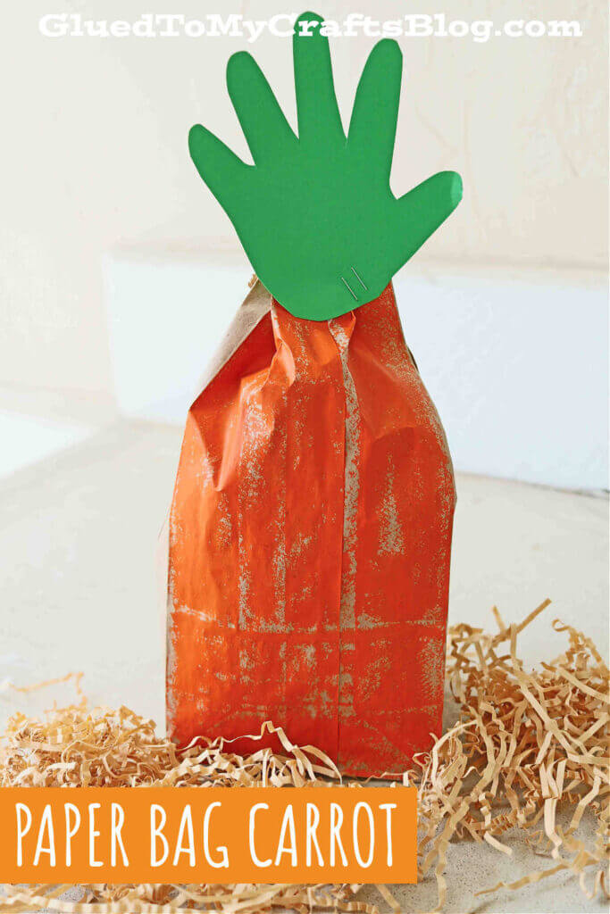 Easy Handprint Paper Bag Easter Carrot Craft Idea For Kids