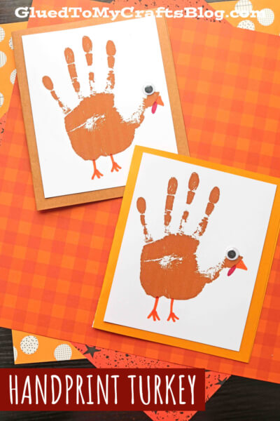 Easy Handprint Thanksgiving Turkey Card DIY Activity DIY Paper Card Ideas for Thanksgiving