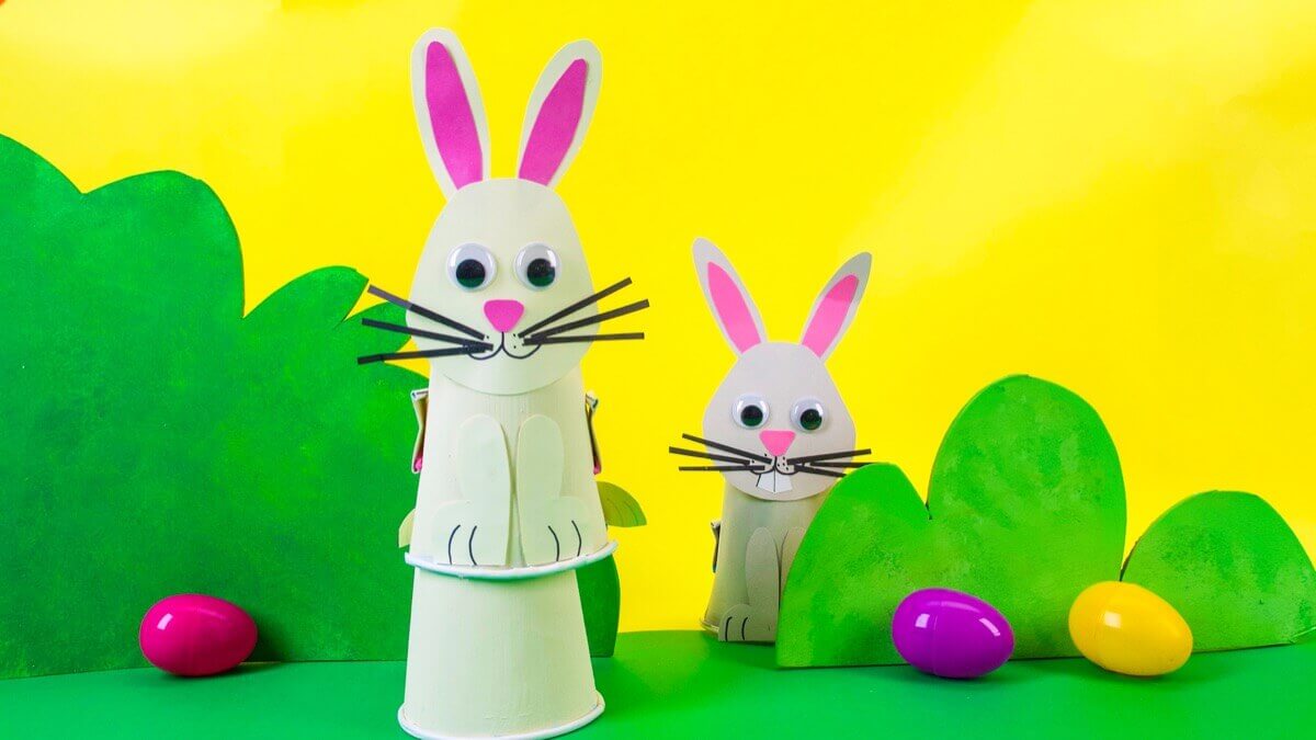 Easy Hopping Paper Cup Easter Bunny  Craft For Kids Easter Bunny Paper Cup Craft Ideas