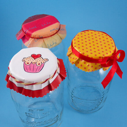 Easy Mason Jar Lid Covers with Ribbons