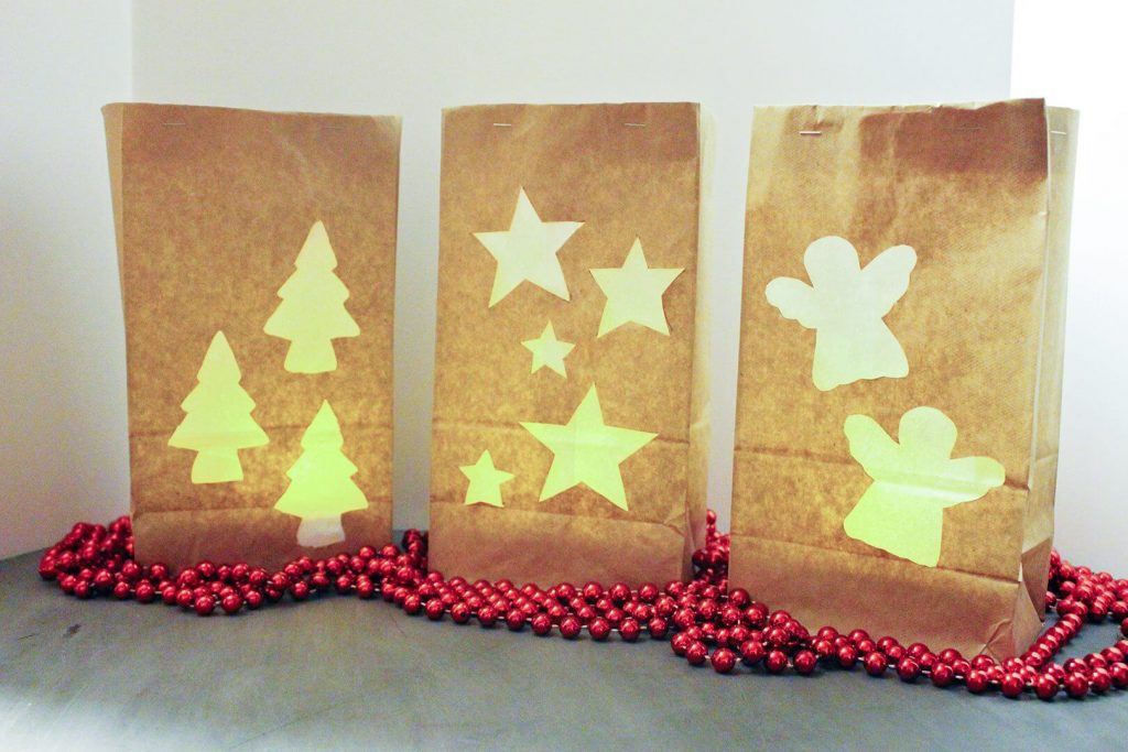 Easy Paper Bag Lamp Craft Idea Using Christmas Cookie Cutter & Paper Bag