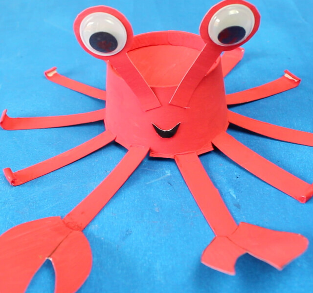 Easy Paper Cup Crab Craft For KindergartenPaper Cup Craft For Kindergarten
