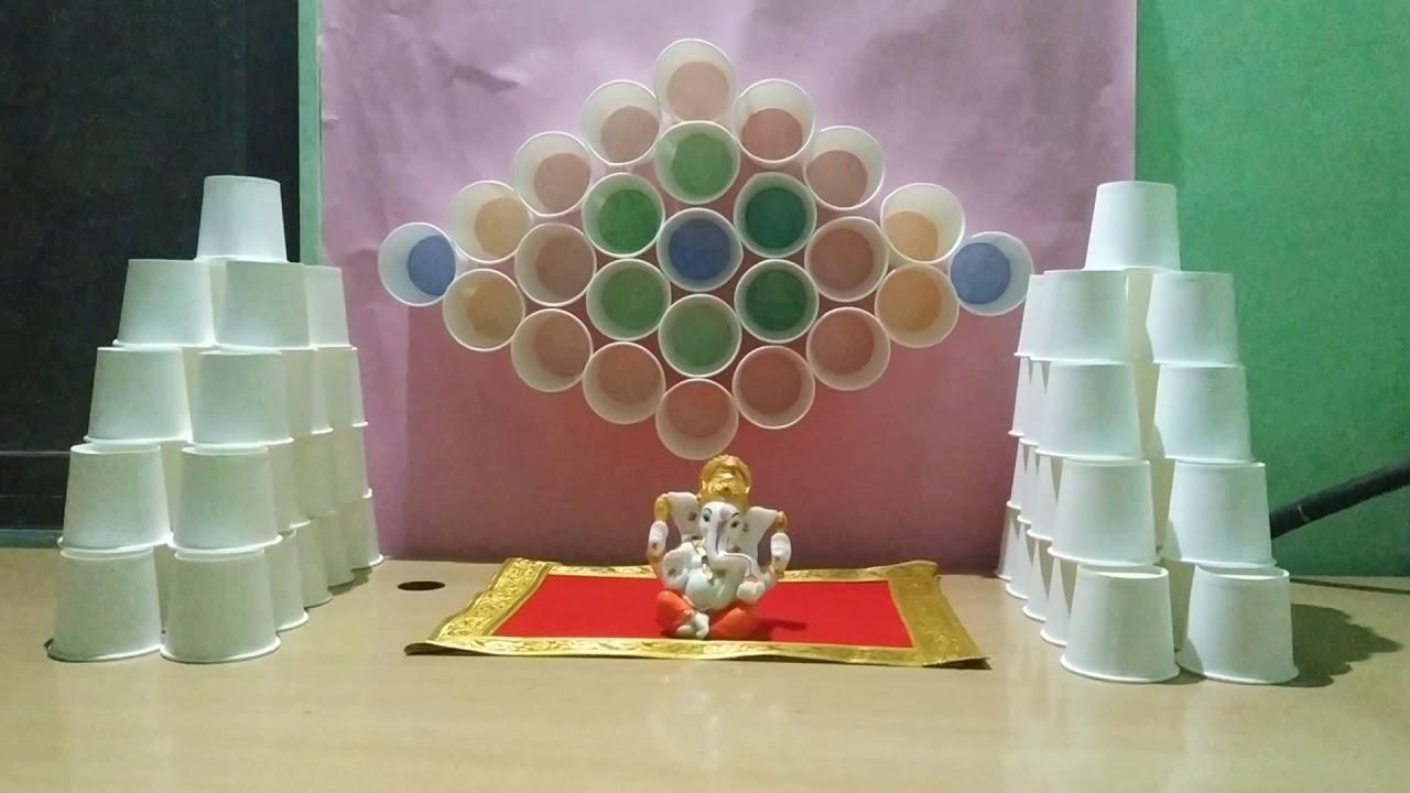 Easy Paper Cup Decoration Idea For Ganpati