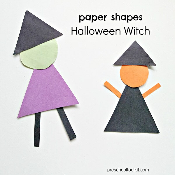 Easy Paper Shapes Witch Craft For Kids