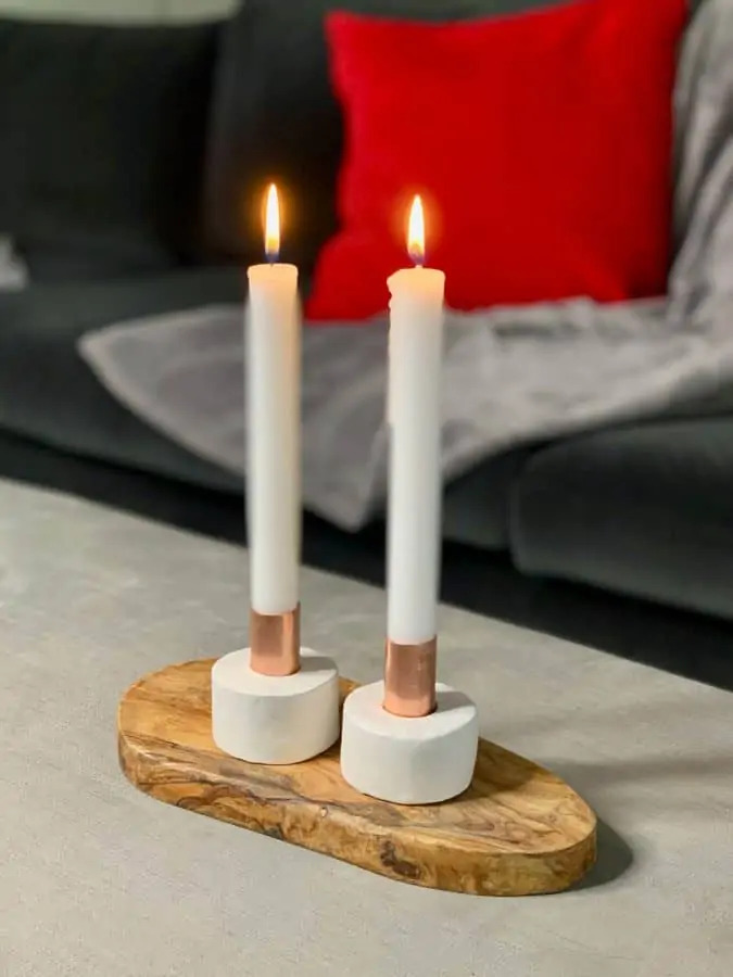 Easy-Peasy Air Dry Clay Candle Holder Craft Idea