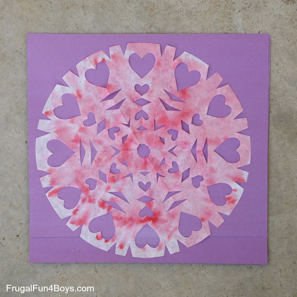 Easy-Peasy Coffee Filter Heart Snowflake Craft For Kids