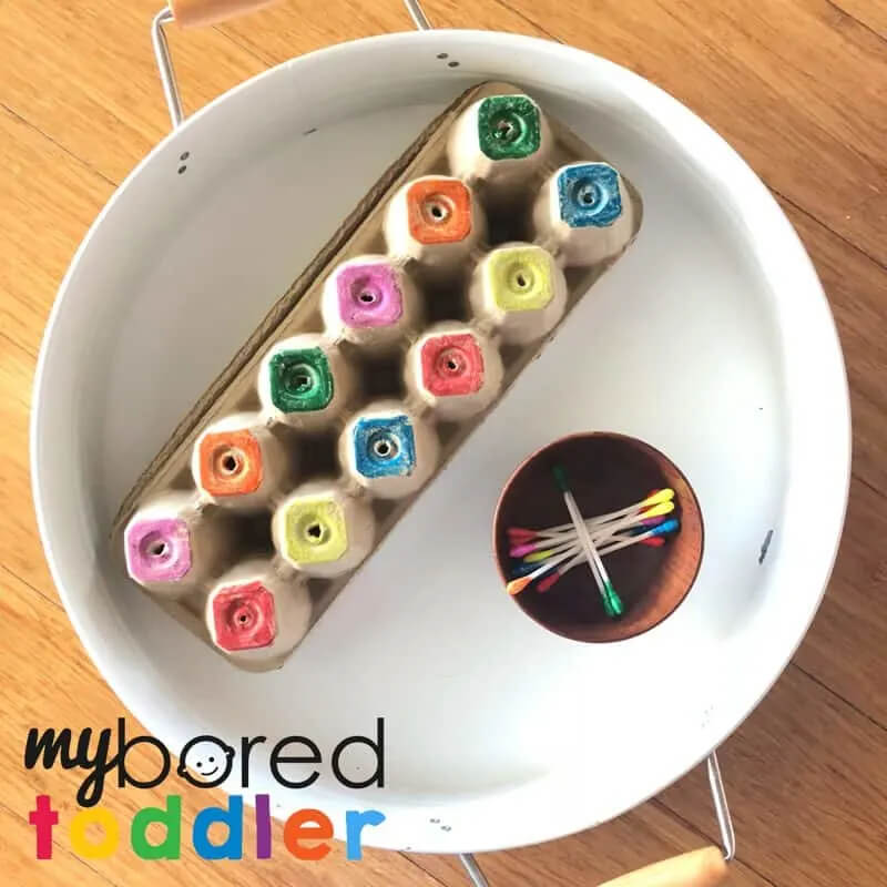 Easy-Peasy Color Matching Activity Idea For ToddlersEgg carton crafts for 3 Year's old 
