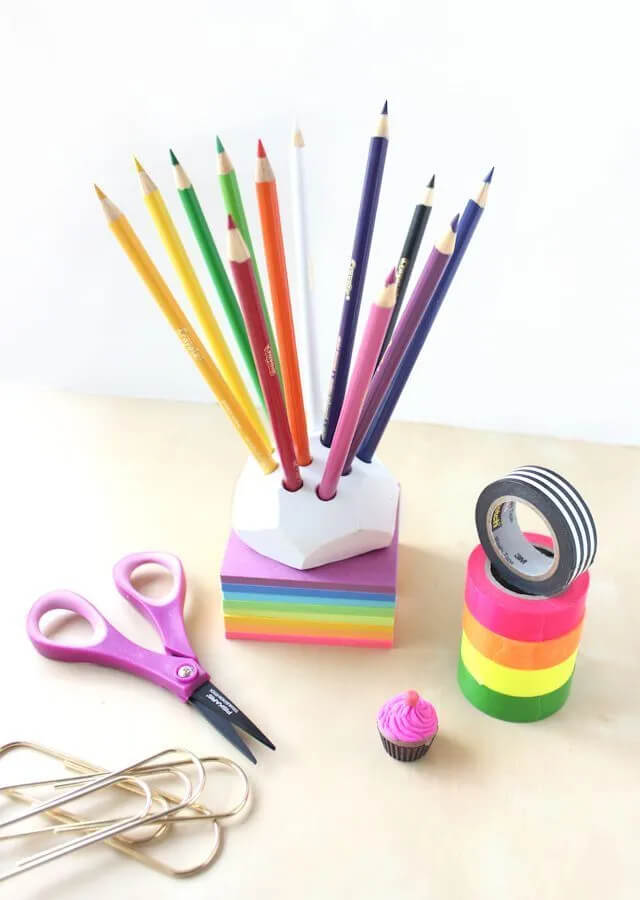 Easy-Peasy Colored Pencil Holder Craft Using Polymer Clay