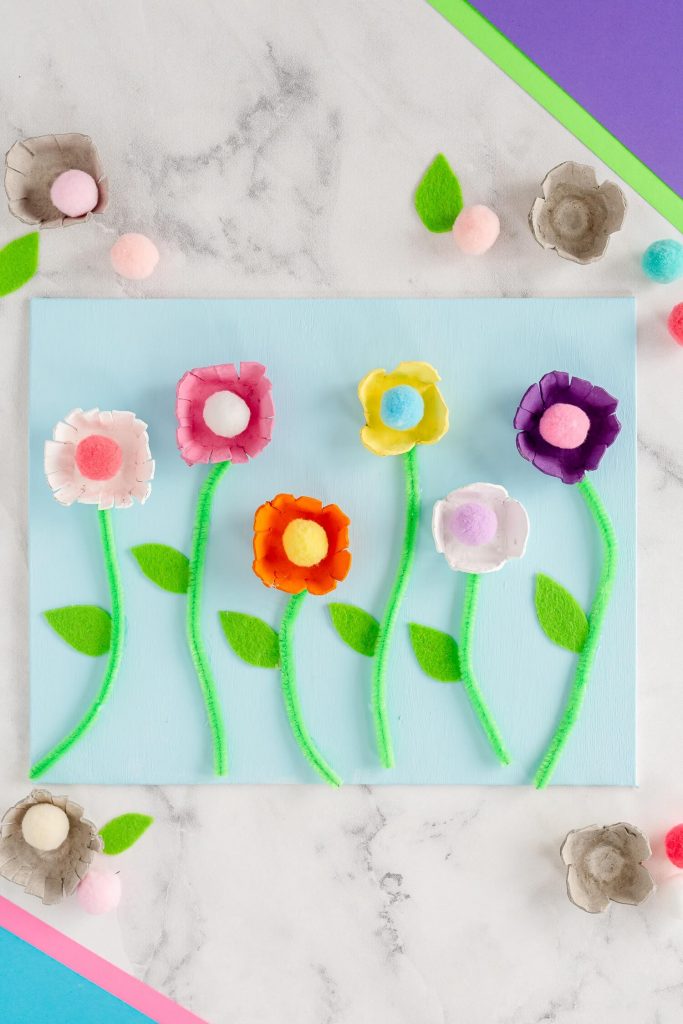 Easy-Peasy Egg carton Flower Art Idea For Kids