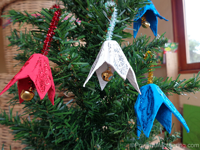 Easy-Peasy Egg Carton Jingle Bells Craft Idea For Christmas Tree Decor