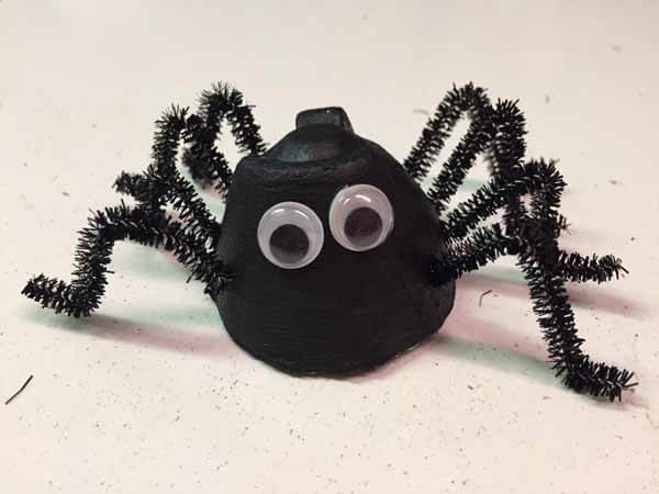 Easy-Peasy Egg Carton Spider Craft Project Idea 