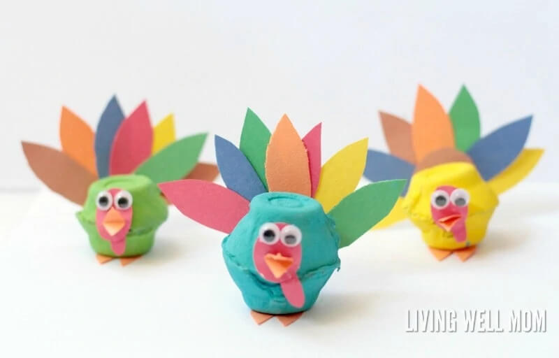 Easy-Peasy Egg Carton Turkey Craft For Kids