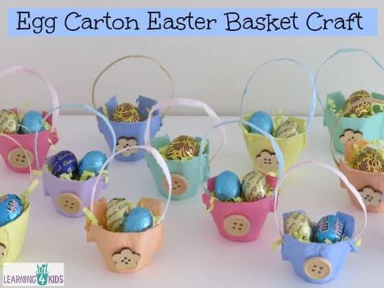 Easy-Peasy Mini Easter Egg Basket Craft Using Egg CartonEgg Carton Easter Craft Ideas 