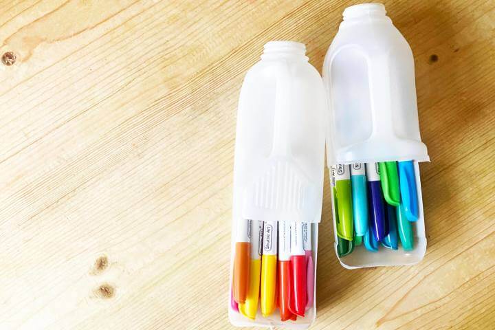 Easy-Peasy Plastic Milk Bottle Pencil Holder CraftMilk Carton Pencil Holder Crafts 
