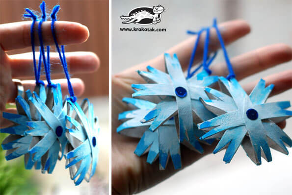 Easy-Peasy Snowflake Craft Idea Using Toilet Paper RollUpcycled Winter Crafts
