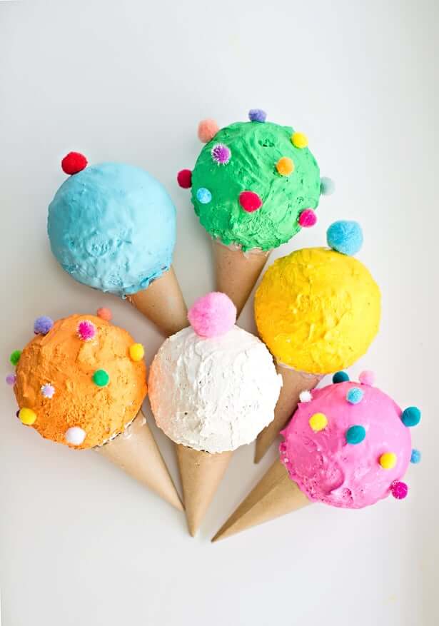 Easy-Peasy Styrofoam Ice Cream Cone Craft For PreschoolersStyrofoam Balls Craft For Preschoolers