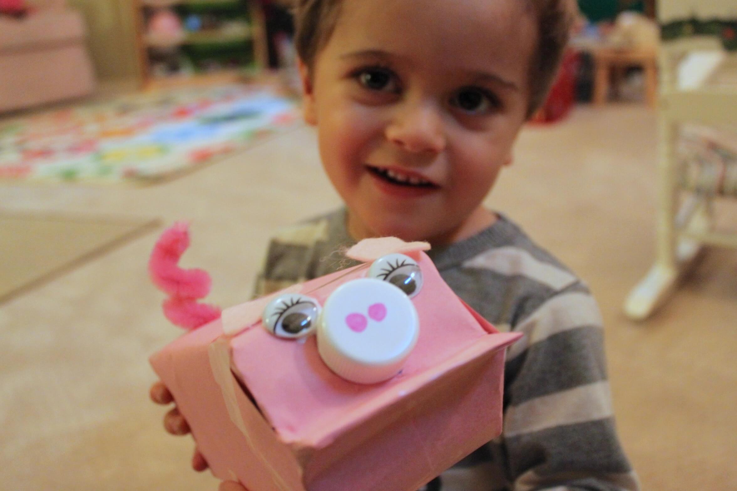 Easy-Peasy Used Milk Jug Pig Craft Idea For Kids Above 3-Year Old Milk Carton Animal Crafts 