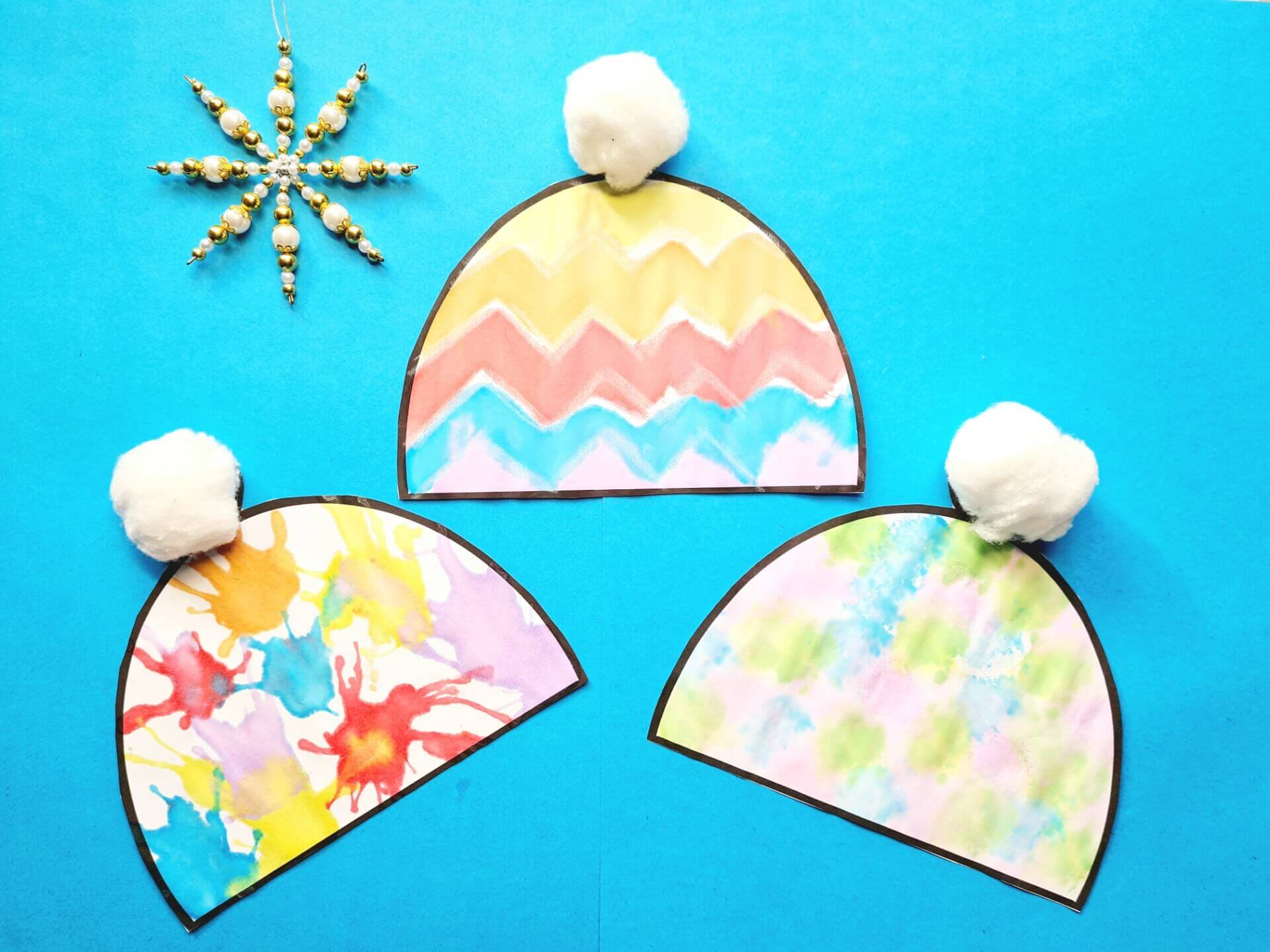 Easy-Peasy Winter Hat Coloring Art Idea For Kids