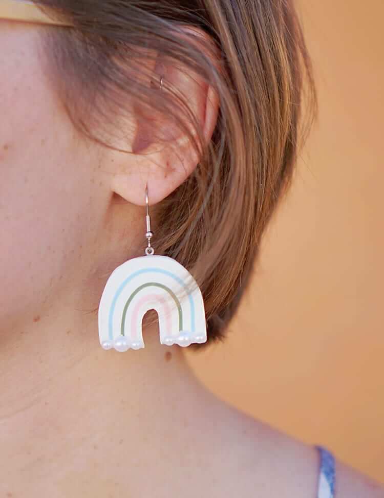 Easy Polymer Clay Rainbow Earring Craft Idea Polymer Clay Earrings 