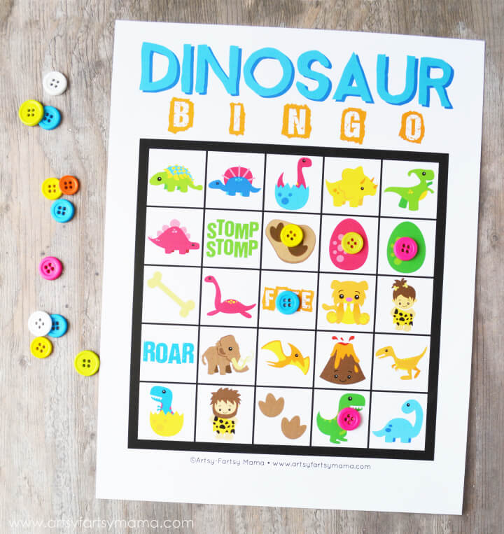  Easy Printable Dinosaur Bingo For Kindergarten