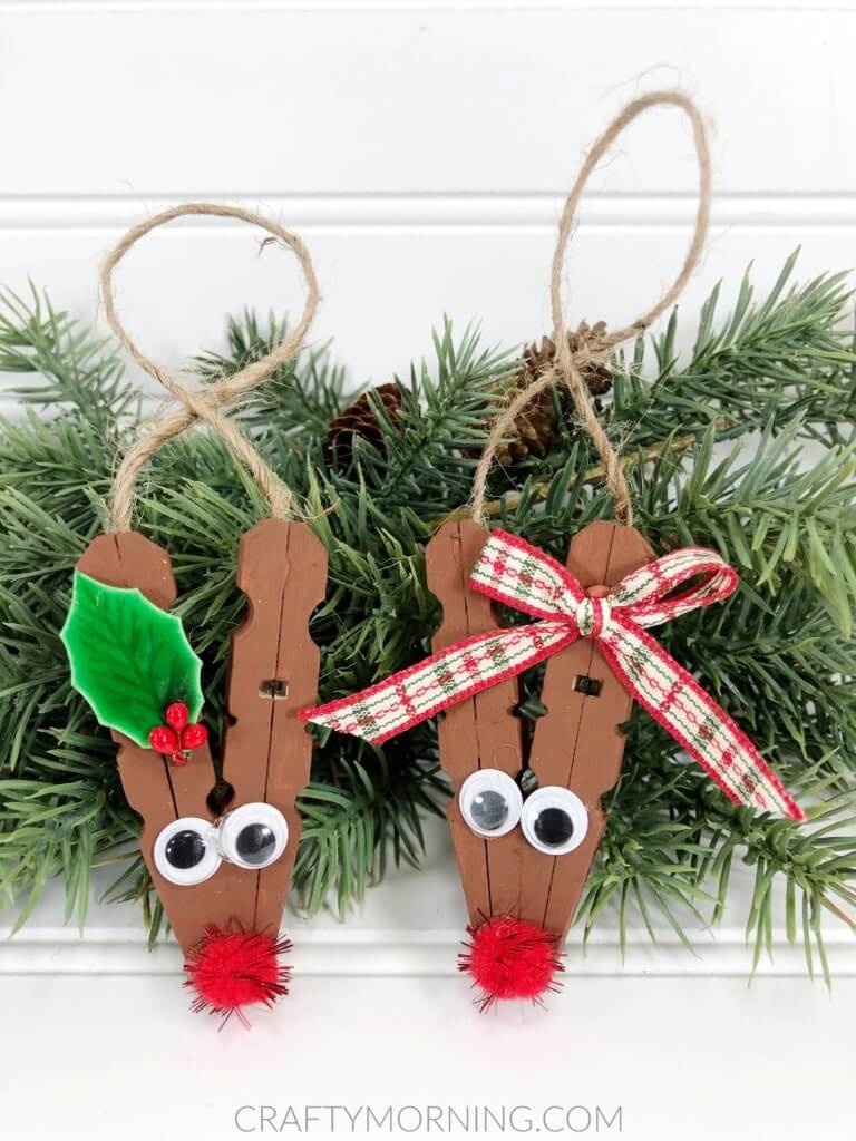 Easy Reindeer Clothespin Ornamental Christmas Craft For Kids Clothespin Christmas crafts