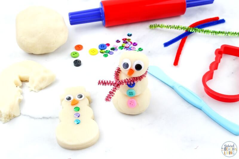 Easy Snowman Playdough Button Craft Activity For Winter