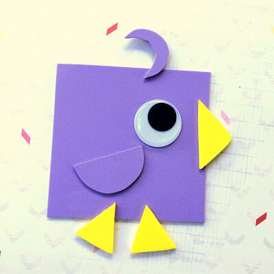 Easy Square Shape Bird Craft For Toddlers Shape Crafts for Kids