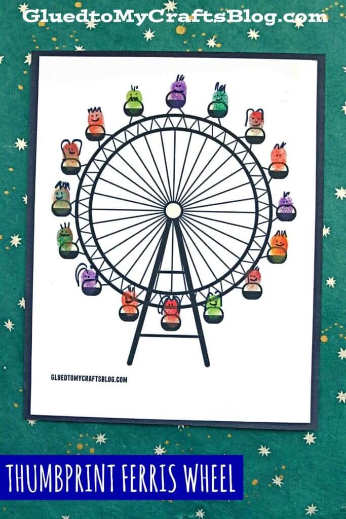 Easy Thumbprint Ferris Wheel Art and Craft Idea For ToddlersFerris Wheel Art and Craft Ideas