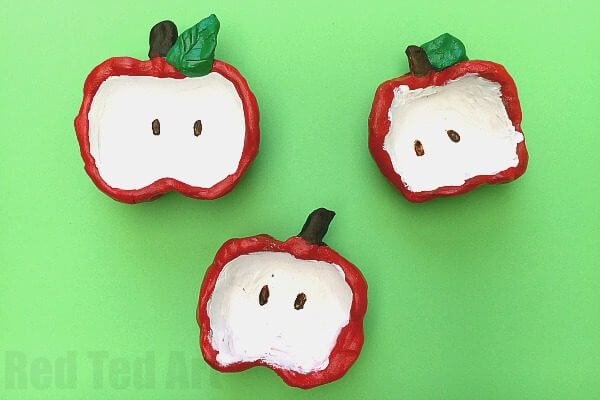Easy-To-Make Air Clay Apple Craft Idea For Kids
