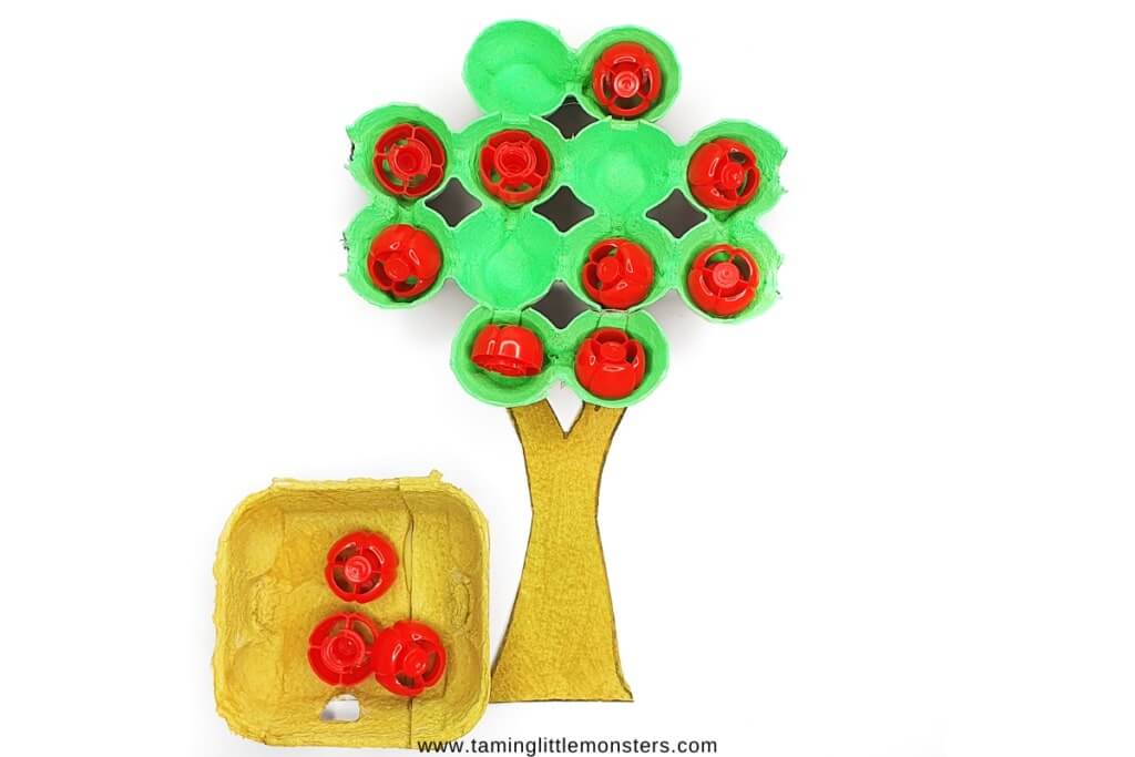 Easy-To-Make Apple Tree Craft Idea Using Egg Cartoons
