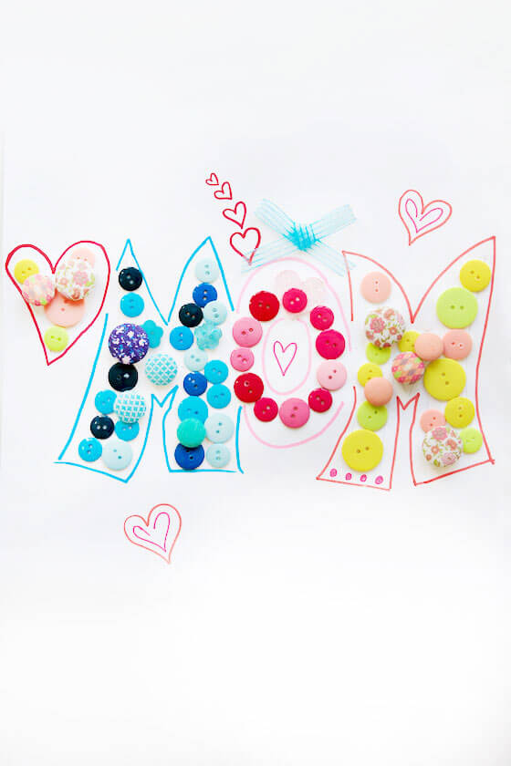 Mother's Day Button Art & Craft Idea At Home For Toddlers