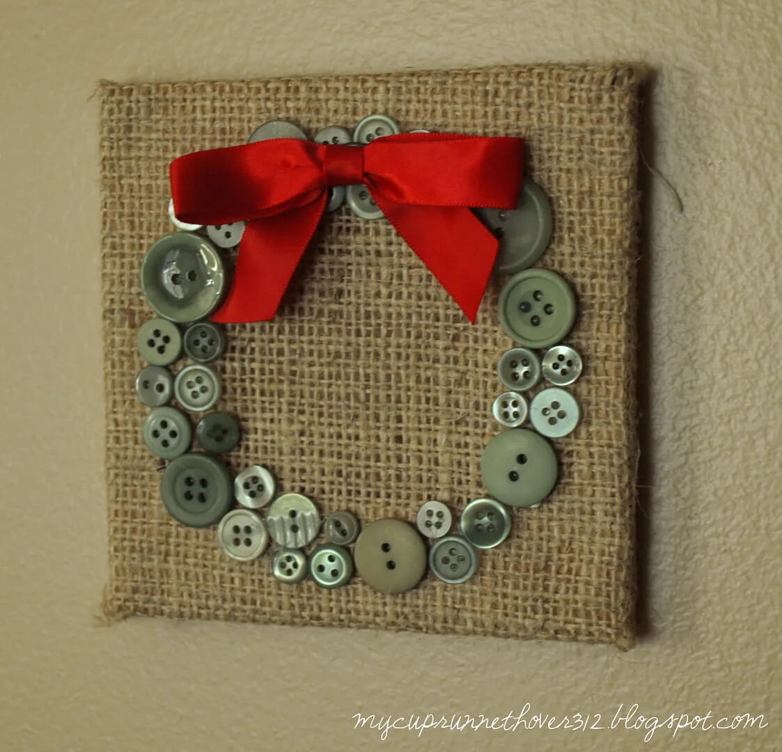 Easy-To-Make Button Wreath Craft Idea For Christmas DIY Winter Button Crafts