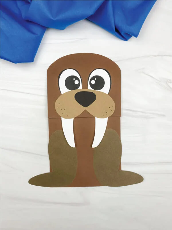Easy-To-Make Cute Walrus Craft Idea Using Paper Bag