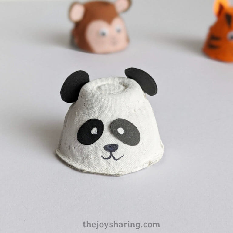 Easy-To-Make Egg Carton Panda Craft IdeaAnimal egg carton crafts 