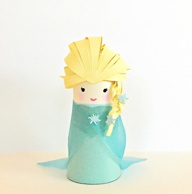 Easy-To-Make Frozen Elsa Toilet Paper roll Craft Idea For Kids Winter Toilet Paper Roll Crafts 
