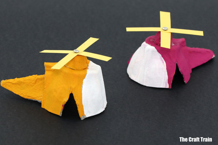 Easy-To-Make Helicopter Craft Idea With Egg Cartons