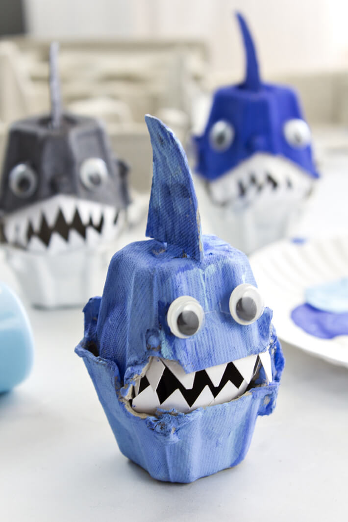Easy-To-Make Jawsome Egg Carton Shark Craft Idea Egg Carton Craft Ideas For Preschool