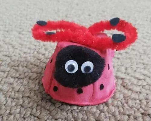 Easy-To-Make Ladybug Craft Idea With Egg Carton