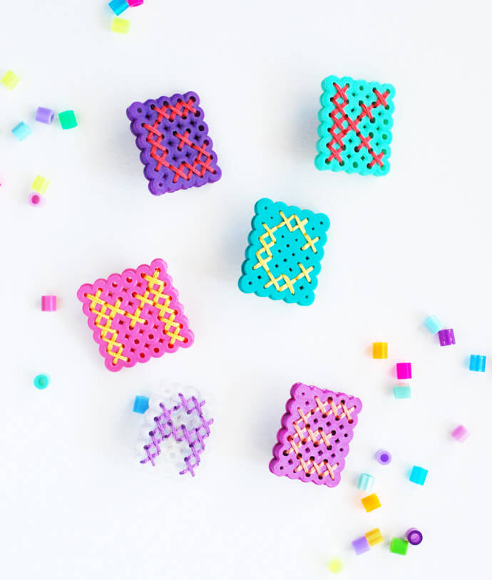 Easy To Make Monograms Craft Idea Using Perler Beads & Letter Chart Template