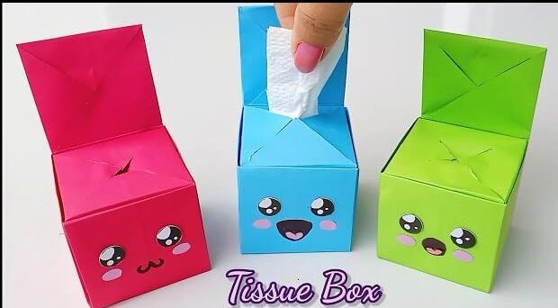 Easy To Make Origami Paper Tissue Box Idea For Kids Tissue Box Origami Ideas 