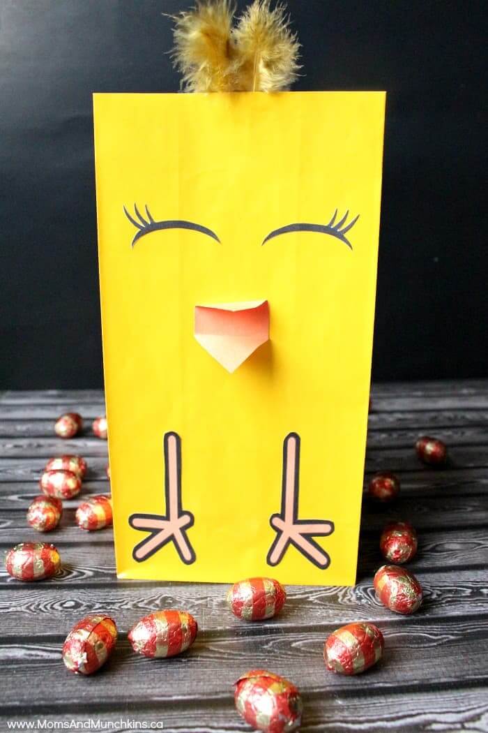 Easy-To-Make Paper Bag Chick Crafting Idea On Easter Eve