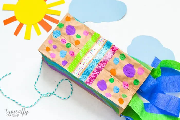Easy-To-Make Paper Bag Kite Craft For Kindergartners