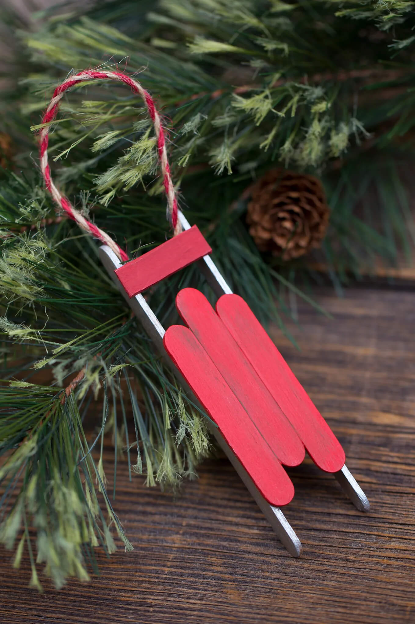 Easy-To-Make Popsicle Stick Sled Ornament Craft Idea Winter Crafts With Popsicle Stick 
