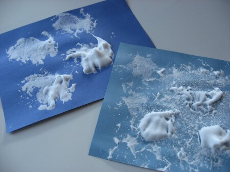 Easy To Make Puffy Paint Clouds Using Cotton Balls