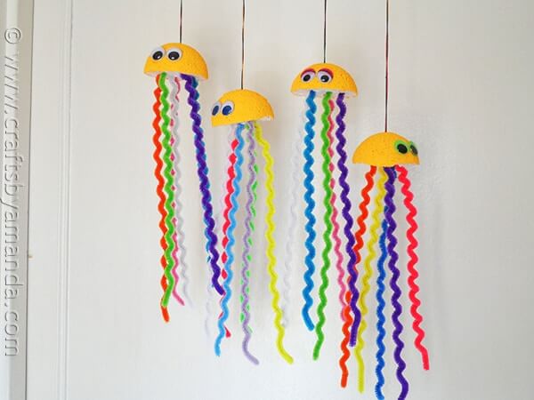 Easy-To-Make Rainbow Jellyfish Craft Idea For PreschoolersStyrofoam Balls Craft For Preschoolers