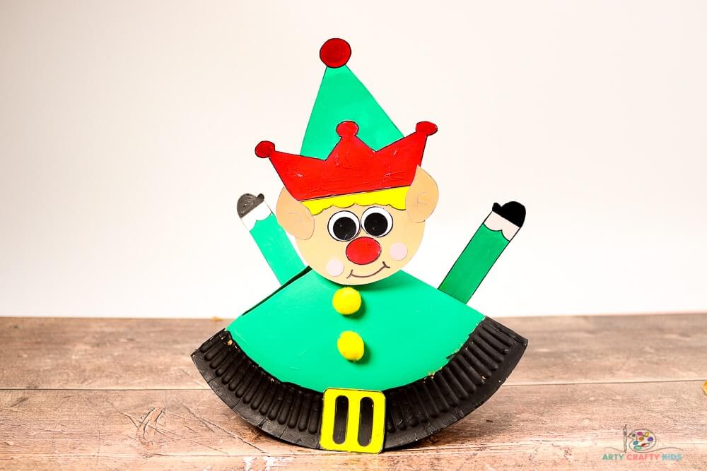 Easy to Make Rocking Paper Plate Elf Craft For Kids